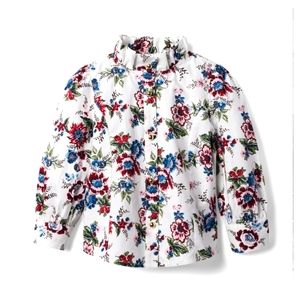 FLORAL RUFFLE COLLAR TOP